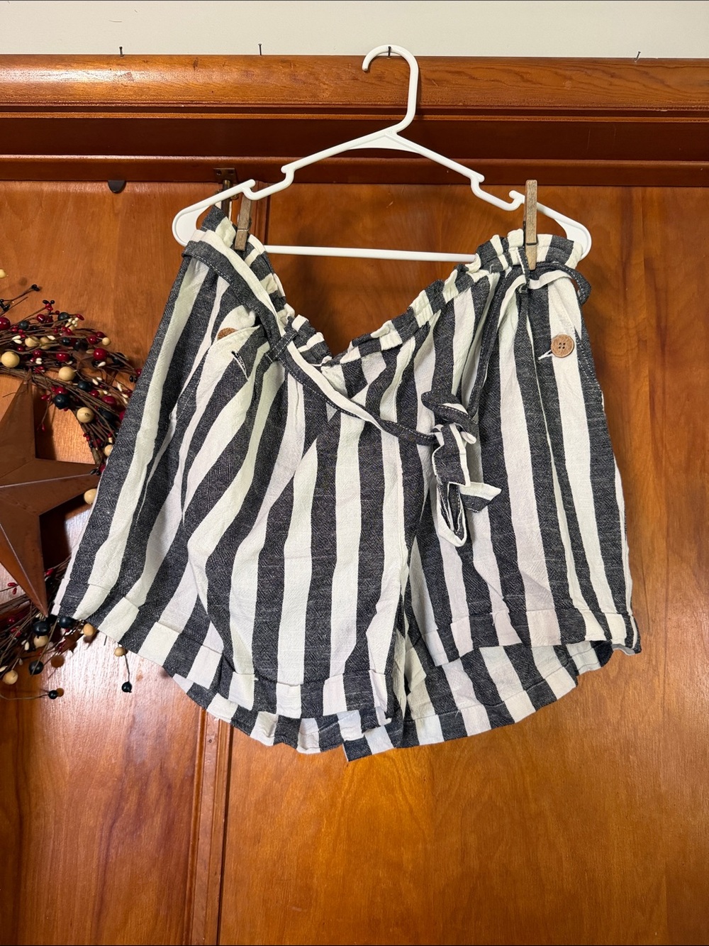 Maurices Black and White Striped High Waist Women’s Shorts